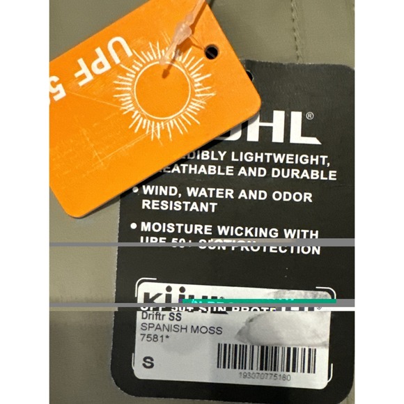 KUHL Men's Driftr Short-Sleeve Shirt /Small Spanish Moss UPF 50+New - Picture 13 of 13